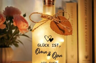 Hiipeefeel Oma und Opa Geschenk Geburtstag, LED Flaschenlicht