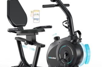 Wenoker Ergometer Liege- Heimtrainer mit Magnetbremse, Pulssensoren und LCD-Display, 16 Widerstandsstufen Bis 160KG, Sitzergometer mit Rückenlehne für Senioren