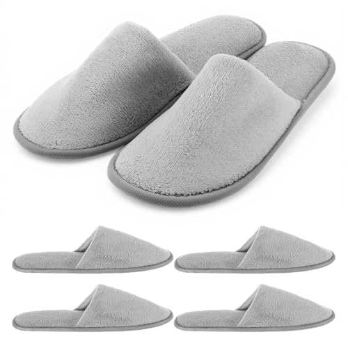 WJIAAA 3 Paar Hotelslipper Für Gäste, Hausschuhe Erweitertes und Verdicktes Korallenvlies Design Für Hotel Zuhause Reisen,Hausschuhe Mit Geschlossenen Zehen Unisex Universalgröße