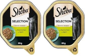 SHEBA Schale Nassfutter für Katzen Selection in Sauce mit Kaninchenhäppchen 2 x 11 x 85g (Packung mit 2)