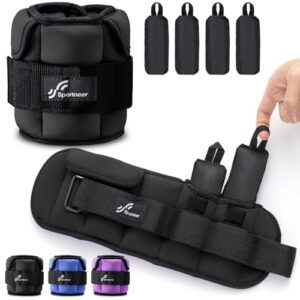 Sportneer Verstellbare Knöchelgewichte: Verbesserte Verstellbare Beingewichte, Gewichtsmanschetten Gewichte für Fitnessstudio, Fitness, Workout, 0,5–2,3 kg pro Knöchel, 0,9-4,5 kg pro Paar