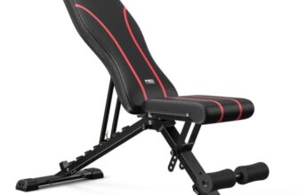 FLYBIRD Verstellbare Hantelbank, 300 kg Tragfähigkeit, Professionelle Multifunktionale Trainingsbank für Heimtraining, Faltbare Schrägbank für Ganzkörper-Workout