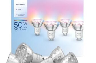 Philips Hue Essential Smart LED GU10 Spotlight, 4er Pack
