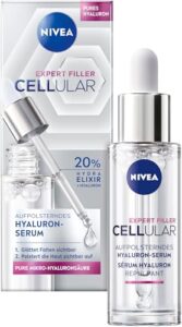 NIVEA Cellular Expert Filler Aufpolsterndes Hyaluron-Serum, leichtes und schnell einziehendes Serum mit purem Hyaluron, Gesichtspflege für geglättete Falten (30 ml)