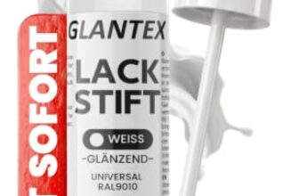 Lackstift Weiß Glänzend RAL 9010 15ml für Heizkörper, Lackstift für Auto
