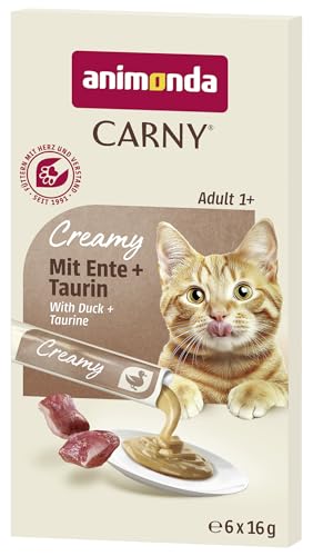 animonda Carny Creamy cremiger Katzensnack mit Ente + Taurin (6 x 16g)
