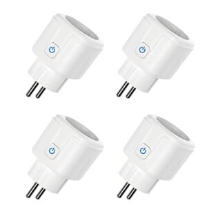 ZigBee Smart Steckdose 16A, 3680W Alexa Steckdose mit Fernbedienung/Sprachsteuerung, Intelligente Steckdos misst den Stromverbrauch, Steckdos Kompatibel mit Alexa&Google Home. Hub Required. 4 Pack