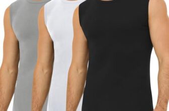 Falechay 3er Pack Unterhemd Herren Ärmelloses Tanktop Schwarz-Weiß-Grau L