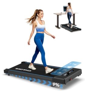 CHAOKE Walking Pad Laufband mit 9% Steigung, 10 km/h Schreibtischlaufband für Zuhause und Büro, 2,75 PS leiser Motor, Bis zu 150 kg Belastbarkeit, 12 HIIT-Programmen und Fernbedienung