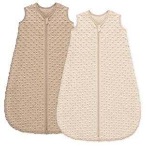Unnivoll Schlafsack Baby 1.5 Tog Babyschlafsack 0-6 Monate 2er Pack Schlafsack Winter Herbst 67 cm für Jungen Mädchen Neugeborene Kaffee