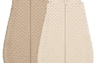 Unnivoll Schlafsack Baby 1.5 Tog Babyschlafsack 0-6 Monate 2er Pack Schlafsack Winter Herbst 67 cm für Jungen Mädchen Neugeborene Kaffee