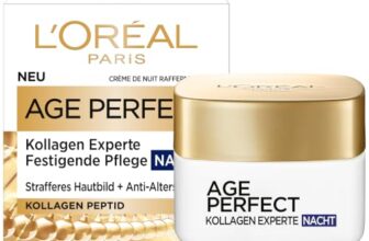 L’Oréal Paris Straffende Nachtpflege für reife Haut, Anti-Aging Feuchtigkeitspflege gegen Altersflecken, Mit Kollagen-AS-Fragmenten, Age Perfect Pro-Kollagen Experte, 50 ml