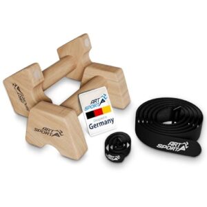 ArtSport Liegestützgriffe aus Holz M – Calisthenics, Parallettes, Liegestütz Barren, Indoor & Outdoor, ergonomische Handstand Griffe