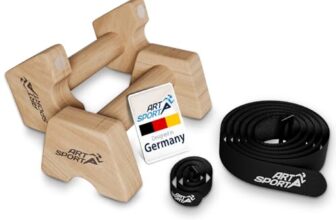 ArtSport Liegestützgriffe aus Holz M – Calisthenics, Parallettes, Liegestütz Barren, Indoor & Outdoor, ergonomische Handstand Griffe