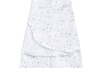 Halo Baby Schlafsack Swaddle | 1.5 Tog Sleepsack | 100% Baumwolle, Blaue Monde für Neugeborene | Einfacher Zip -Zugriff von Windelwechsel | Tragbare Decke Grow -Bag | Jungen & Mädchen, 0-3 Monate