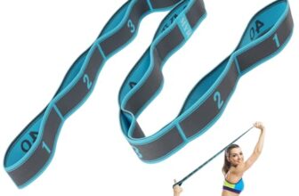flintronic Yoga Stretching Strap, Stretching Band mit 9 Schleifen, Yoga Stretch Gurt, Fitness Stretchband, Hochelastischer Gymnastikband, für Pilates, Tanz, Gymnastik, Effektives Dehnung-Blau
