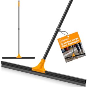 TidyBliss 76 cm Wasserschieber Bodenabzieher, Wasser Abzieher Boden mit Teleskopisc Stiel 148 cm, Wasserabzieher Gummiabzieher Flitsche für Dusche Terrasse Garage Bad Fliesen Deck Fenster (Orange)
