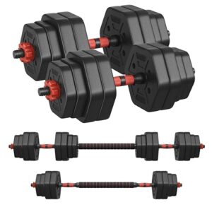 SONGMICS Hantelset mit Verbindungsstange, Hexagon, 30 kg