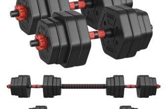 SONGMICS Hantelset mit Verbindungsstange, Hexagon, 30 kg