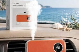 Auto Duft Auto Elektrischer Lufterfrischer Diffusor für Lüftungsschlitz mit 20ml Ozean Parfüm, Ultraschall-Zerstäuber, 3 Sprühmodi, Automatischem Ein- und Ausschalten, Wiederaufladbarer Akku, CFK 470