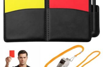 Ebksqs Schiedsrichter Set Mit Rote Gelbe Karten, Metall-Trillerpfeife, Hülle & Umhängeband Für Fußball