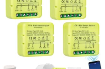 4 Stück smart life schalter, wlan lichtschalter smart, Bluetooth lichtschalter alexa – 16A, smart home licht schalter, kompatibel mit Alexa, Google Home und Wandschalter, Sprachsteuerung, Timer