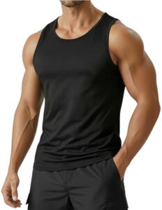 PINSPARK Herren Tank Top Sport UPF 50+ Schnelltrocknend Fitness Schwarz L