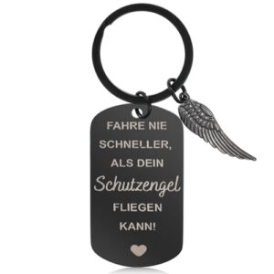 Fahr Vorsichtig Schlüsselanhänger Schutzengel Auto Glücksbringer Führerschein Bestanden Geschenk Partner Geschenke Männer Geburtstag Mann Männergeschenke für Frauen Ihn Freund Boyfriend Ehemann Papa