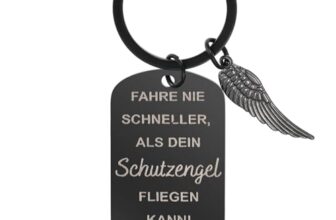 Fahr Vorsichtig Schlüsselanhänger Schutzengel Auto Glücksbringer Führerschein Bestanden Geschenk Partner Geschenke Männer Geburtstag Mann Männergeschenke für Frauen Ihn Freund Boyfriend Ehemann Papa