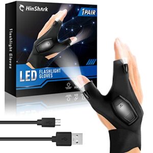 Hinshark Geschenke für Männer, Handschuhe mit Licht Angelzubehör Gadgets