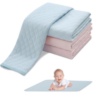 Baby Wickelunterlage, 4 Stück Wickelunterlage Unterwegs, 60×70 Cm Wickelauflage, Tragbare Baumwolle Wickelunterlage Waschbar, Atmungsaktiv Wickeltischauflage für Kleinkind Baby Wickeltischauflage