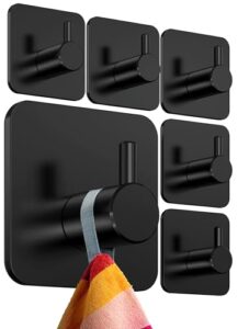 4smile Handtuchhalter ohne Bohren, 6er Set, Klassisch, Schwarz