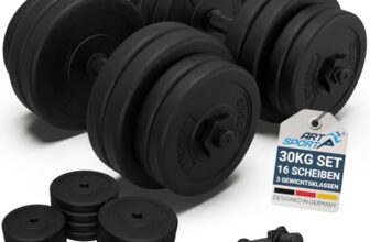 ArtSport Hanteln Set 30 kg – Hanteln mit Gewichten & 4 Sternverschlüssen, 2 verstellbare Kurzhanteln für effektives Krafttraining Zuhause