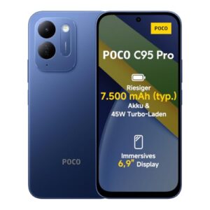 Xiaomi Poco C95 Pro, Smartphone 8+256 GB, Blau, 7500mAh, 45W Schnellladen