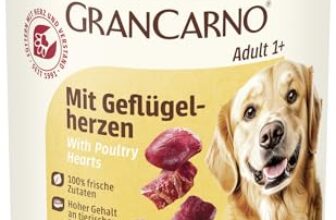 animonda GranCarno Adult Hunde Nassfutter mit Geflügelherzen, (6 x 400 g)