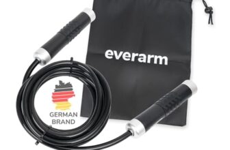 everarm Gewichtetes Springseil 460 g – Springseil mit Gewicht/Heavy Jump Rope für Schulter-, Arm- & Griffkraft – schweres Springseil für Fitness, Boxen & HIIT, Erwachsene – inkl. Tasche