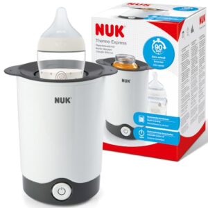 NUK Thermo Express Babyflaschenwärmer | schonendes Erwärmen von flüssiger und breiförmiger Nahrung in 90 Sekunden | automatische Abschaltung | Korb zum einfachen Herausnehmen | EU-Stecker