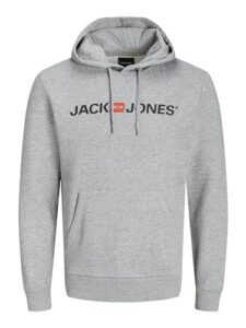 JACK & JONES Herren Jjecorp Logo Sweat Hood Noos 12137054 Kapuzenpullover, Light Grey Melange, L EU
