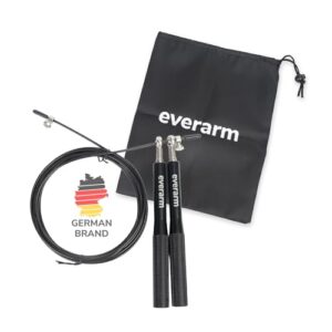 everarm Speed Rope Springseil Erwachsene 300 cm – Profi Springseil mit Kugellager & Stahlseil für Fitness, Ausdauer & Koordination – verstellbar, Aluminium-Griffe, Boxen & Crossfit – inkl. Tasche