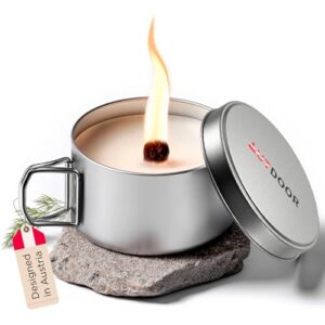 AUTDOOR® Outdoor Kerze + Dauerdocht aus Sojawachs, Dauerkerze, nachfüllbar