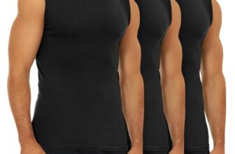 FALARY Unterhemden Herren Männer Schwarz Slim Fit Muskelshirts gekämmte Baumwolle 3er Pack