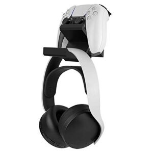 Linkidea Wandhalterung für Controller und Headset, kompatibel mit PS5, PS4, Xbox Series X|S, Xbox One, Halter für Gaming-Controller und Kopfhörer, Schwarz