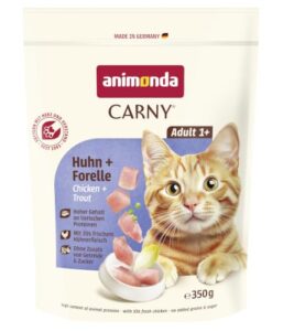 animonda Carny Katzen Trockenfutter mit Huhn + Forelle (1 x 350g), Getreide und Zuckerfreies Trockenfutter für ausgewachsene Katzen