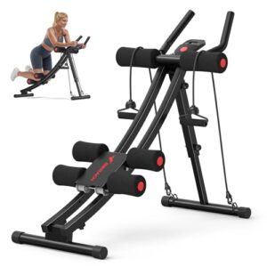 MERACH Bauchtrainer Ab Roller – Dual Track Bauchmuskeltrainer