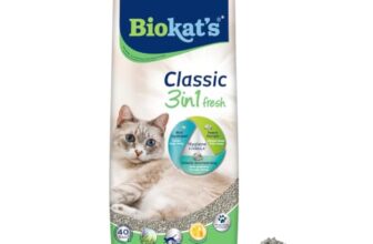 Biokat’s Classic fresh 3in1 mit Frühlings-Duft – Klumpende Katzenstreu mit 3 unterschiedlichen Korngrößen – 1 Sack (1 x 10 L)