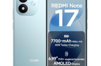 Xiaomi REDMI Note 17, Smartphone 6+256 GB, Sky Teal, 7700 mAh Akku