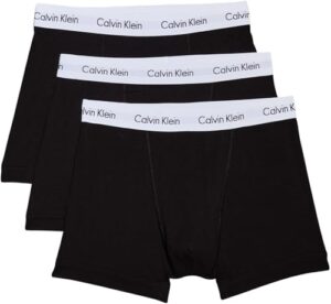 Calvin Klein Herren 3er Pack Boxershorts Trunks Unterwäsche, Schwarz (Black), M