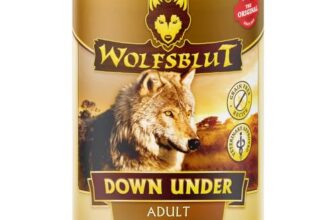 WOLFSBLUT – Down Under Adult | Nassfutter mit wertvollen Superfoods für ausgewachsene Hunde. Getreidefreies Alleinfutter ohne Zusatzstoffe in der Dose | 6x395g