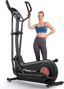 MERACH Crosstrainer für Zuhause mit 47cm Schrittlänge, steckerlos Ellipsentrainer mit Magnetwiderstand, 16 Stufen, Kompatibel mit eigener App, bis 180 kg belastbar