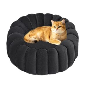 HMTOPE Hundebett Kleine Hunde, Rund Katzenbett Waschbar, Ø50cm, Dunkelgrau
